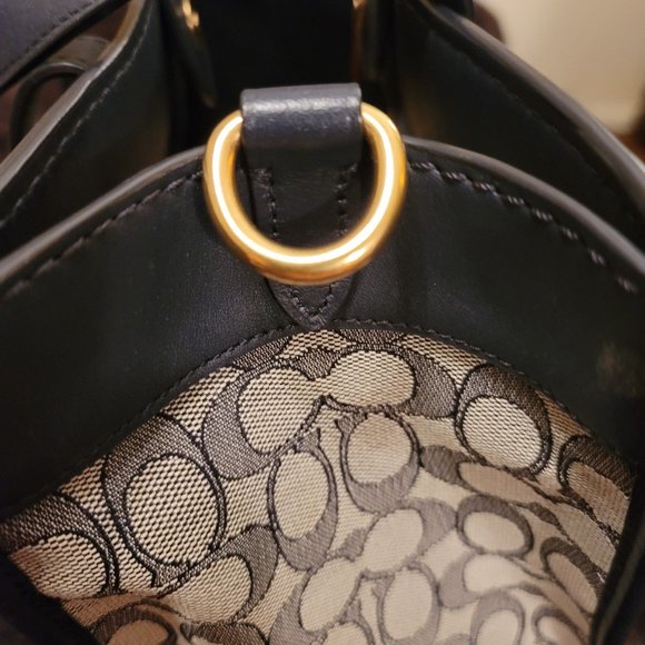 Coach denim look tote with coach chain. Includes chain extender - Picture 7 of 13